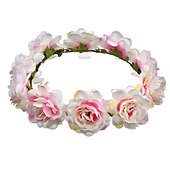 economico Accessori per acconciature-fascia del fiore rosa corona floreale di boho cerchio dei capelli della ghirlanda copricapo della boemia copricapo donne del copricapo corona delle ragazze fasce per capelli a foglia decorazione del