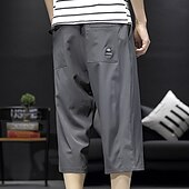baratos Calções Estilo Casual-Homens Shorts ativos Calção Shorts casuais Calças Capri Bolsos Com Cordão Cintura elástica Tecido Conforto Comprimento da panturrilha Ao ar livre Diário Feriado Misto de Algodão Roupa de rua à moda