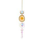 economico Acchiappasogni-fetta di agata geode cristallo sun catcher, creatore di arcobaleno, prisma finestra di cristallo appeso, strega suncatcher windchime wall decor, boho home decor