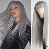 abordables Pelucas de fiesta-Pelucas verdes peluca sintética larga recta verde irlandés resistente al calor sin frente de encaje con cabello de bebé peluca sin pegamento para fiesta de San Patricio cosplay para mujeres de moda