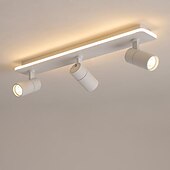 abordables Spots encastrables-plafonniers à led dimmables pour le salon, plafonniers plafonniers éclairage sur rail rotatif noir projecteurs de plafond à gradation tricolore 3 voies pour magasin de vêtements