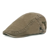 abordables Sombreros de hombre-Hombre Gorra Plana Negro Rojo Algodón Moda Ropa de calle Elegante Moda de los años 20 Exterior Diario Noche Plano Templado