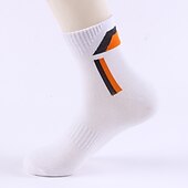 economico calzini da uomo-Per uomo 5 coppie Calzini Squadra di calcio Giallo Chiaro Nero Colore Color Block Da tutti i giorni Da mare Fine settimana Medio spessore Autunno inverno Top caldi
