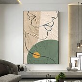 abordables Peintures portraits-peinture à l&#039;huile à la main peint à la main art mural abstrait personnes peinture sur toile décoration de la maison décor cadre tendu prêt à accrocher