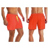 cheap Men&#039;s Swimming Shorts-Men&#039;s Board Shorts Swim Shorts Swim Trunks Summer Shorts Beach Shorts Drawstring Elastic Waist Plain Quick Dry Short Daily Holiday Hawaiian Boho Black Yellow Micro-elastic
