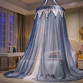 cheap Bed Canopies &amp; Drapes-Indoor Mosquito Net Bed Canopy Mosquito Net with Top Easy Installation Suitable for Couples Family, Romantic Atmosphere in Summer Encryption Thickening Version