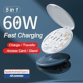 olcso Mobiltelefon-kábelek-1 csomag remax usb adapter kábel átalakító tárolódoboz több típusú töltővonal átalakító villám típusú c mikro adatátviteli eszköz tartalmaz sim kártya foglalatot tálca kiadó tű telefon tartóként használható