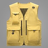 economico Gilet-Per uomo Gilet da pesca Gilet / gilet da escursionismo Gilet / Gilet Superiore Esterno Portatile Ultra leggero (UL) Traspirante Leggero Grigio beige Nero Giallo Caccia Pesca Spiaggia