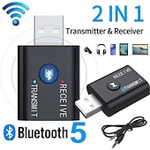 Недорогие Кабели-2 в 1 usb bluetooth 5,0 ключ-адаптер приемник передатчик стерео беспроводной аудио адаптер usb 3,5 мм для настольных ПК наушники