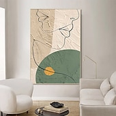 abordables Peintures portraits-peinture à l&#039;huile à la main peint à la main art mural abstrait personnes peinture sur toile décoration de la maison décor cadre tendu prêt à accrocher