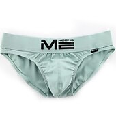 abordables Slips homme-Homme 3 pièces / paquet Slips Slip 95% coton Lavable Confortable Lettre Taille Basse Jaune Bleu Océan
