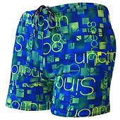 voordelige heren boxer zwembroek-Voor heren Badpak Lange zwembroeken Zwemshorts Boardshorts Zomer korte broeken Afdrukken Haai Brief 3D Ademend Sneldrogend Feestdagen Zwembad Sexy Rekken 1 5 Lage Taille Rekbaar