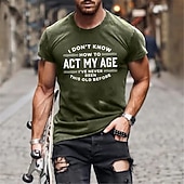 お買い得  メンズグラフィックTシャツ-男性用 レタード グラフィック Tシャツ グラフィックTシャツ コットン 半袖 グラフィック シャツ ブラック ネイビーブルー グリーン 快適なTシャツ バケーション ストリート ファッションデザイナーの衣類
