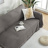 preiswerte Sofadecke-Sofabezug Sofadecke einfarbig Couchbezug Couchschutz Sofaüberwurf waschbar für Sessel/Wohnzimmer/3 Sitzer/4 Sitzer/L-Form Sofa moderne geprägte Polyester/Baumwoll-Mischung Überzüge