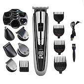 economico Rasatura e depilazione-kemei tagliacapelli tagliacapelli elettrico kit di bellezza multifunzione rasoio da uomo barba trimmer cordless macchina da taglio display lcd 5