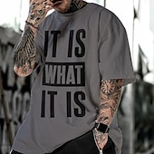 abordables Camiseta gráfica para hombres-Hombre Graphic Letra Camiseta Tee 100% Algodón Manga Corta Gráfico Camisa Negro Blanco Gris Camiseta cómoda Vacaciones Ropa Cotidiana Ropa de diseñador de moda