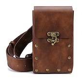 levne univerzální taška na telefon-pouzdro na opasek taška do pasu fanny pack středověké vintage kožené pouzdro pouzdro na mobil pouzdro na opasek kapsa na peněženku příležitostná turistika festival renesanční faire kostým cestovní