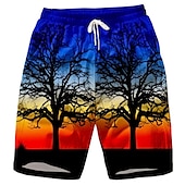 economico Piante e Fiori Tropicali-Per uomo Piante Stampa Paesaggio Pantaloncini da mare Pantaloncini da Surf Costume nuoto a pantaloncino Misura del girovita medio Hawaiano Casual Pantaloncini Ferie Rete Coulisse con fodera in rete