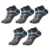 economico calzini da uomo-Per uomo 5 coppie Calzini Sopra la caviglia Calzini da corsa Nero Blu Colore Color Block Da tutti i giorni Da mare Fine settimana Medio spessore Estate Primavera Top caldi