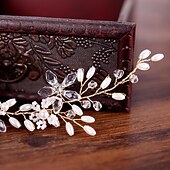 baratos Acessórios de penteados-Acessórios de cabelo de casamento para crianças acessório de cabelo de menina de flor princesa tiara de flor branca pérola para menina e meninas de flor linda faixa de cabelo de casamento nupcial