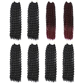 cheap Crochet Hair-Passion Twist Hair 12 Inch Water Wave Crochet Hair for Black Women Short Passion Twist Crochet Hair for Butterfly Locs 8 Packs Bob Spring Twist Hair Synthetic Curly Crochet Passion Twist Braiding Hair