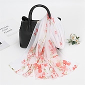 voordelige Sjaals-lente zomer mode bloemen dunne stijl chiffon sjaal sjaal lady print zachte vakantie strand-up wrap 150*50 cm