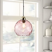 abordables Éclairages pour îlot-led pendentif lumières îlot de cuisine verre soufflé à la main éclairage marbre bleu moderne ferme foyer entrée luminaires plafond suspendu globe sur table