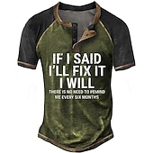 お買い得  面白い言葉-男の面白い短袖グラフィックTシャツ：『もし私がそれを直すと言ったら』関係の先延ばしユーモア