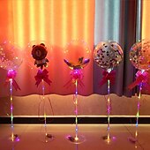 ieftine Lumini decorative-lumini led baloane decor balon folie transparenta lumina pentru petrecere ziua de nastere nunta decor de craciun decor pentru casa stand coloana cu baza