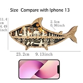 Недорогие Декоративные огни-Деревянные украшения в виде животных, светодиодный светильник, 3d полая резьба, домашний декор, фигурки, ремесла, офисный стол, украшения для спальни, аксессуары
