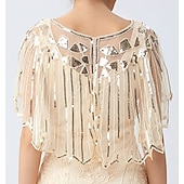 preiswerte Schals &amp; Umhänge-Goldene Zwanziger 1920er Retro Vintage Flapper-Schals Der große Gatsby Hochzeitsgast Pailletten Kostüm Damen Hochzeit Hochzeitsgast Party-Abendmode Erwachsene Schal