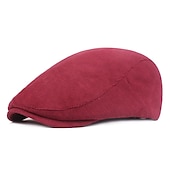 abordables Sombreros de hombre-Hombre Gorra Plana Negro Amarillo Algodón Ropa de calle Elegante Moda de los años 20 Exterior Diario Noche Plano Templado