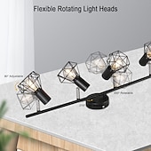 cheap Ceiling Lights-LED Ceiling Light Rotatable 4 Way Adjustable Retro Ceiling Spotlights Black Metal Caged Shades Spotlight Fitting for Kitchen Living Room Bedroom (No Bulbs)