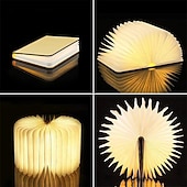 Χαμηλού Κόστους Διακοσμητικά φώτα-led κομοδίνο φωτιστικό αναδιπλούμενο βιβλίο νύχτας επαναφορτιζόμενο μαγνητικό ράφι κομοδίνου ή τραπεζάκι σαλονιού παιδικό χριστουγεννιάτικο δώρο