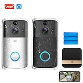 cheap Video Door Phone Systems-Video Doorbell Camera Wireless Battery Powered WiFi Video Doorbell Camera Motion Detector 2-Way Talk HD Video Night Vision Cloud Storage Battery Powered 2.4G WiFi Smart Home Security Doorbell C