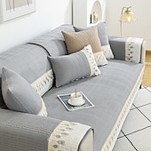 billige Sofatrekk-sofamatte sofatrekk sofatrekketrekk grå anti-katt riper sofa setepute trekk til lenestol loveseat 4 eller 3 seter l form for barn, kjæledyr, katter(selges ikke i sett)