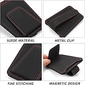 voordelige Auto-organizers-houders voor auto zonneklep magnetische glazen hanger mounter lederen brillen houder zonnescherm opslag ticket kaart clip geschikt voor suv pick-up truck alle modellen