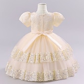 abordables Robes à Fleurs pour Filles-robe de soirée pour filles en bas âge robe de soirée florale robe midi performance maille col rond manches courtes robe active 3-7 ans vin d&#039;été