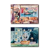 abordables Hasta 30 $-2 piezas estaré allí para ti arte de la pared pintura acuarela central perk poster 90s classic american tv show impresiones arte de la pared impresiones en lienzo dormitorio decoración del hogar sin
