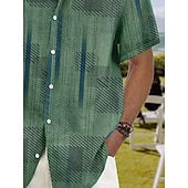 voordelige Geometrisch patroon-Voor heren Geometrie Overhemd Overhemd met knopen Korte mouw Sport Modieus Streetwear Buiten Straat Dagelijks Zomer Lente Strijkijzer Afdrukken Button-omlaag Paars Bruin Groen White + White
