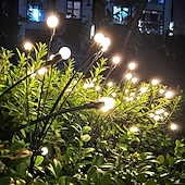 economico Luci paesaggistiche-2/4 confezioni luci lucciola solari impermeabili all&#039;aperto due modalità di luce persistente e lampeggiante 6/8/10 teste bianco caldo bianco multi colore