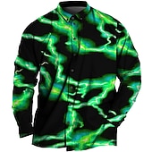 economico Camicie taglie forti da uomo-Per uomo Taglie Forti Camicia Grande e alto Stampe Grafiche Collo ripiegato Bottoni Manica Lunga Primavera &amp; Estate Sport Moda Streetwear Designer All'aperto Vacanza Top