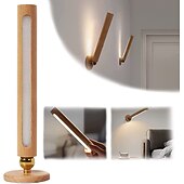 abordables Appliques murales d&#039;intérieur-applique murale led en bois 360 ° rotatif magnétique détachable et gradation continue applique murale rechargeable, la lampe de nuit usb est pour le salon de la chambre