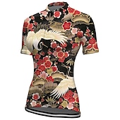 cheap Women&#039;s Jerseys-Women&#039;s Cycling Jersey Short Sleeve Bike Jersey Top with 3 Rear Pockets Mountain Bike MTB Road Bike Cycling Breathable Quick Dry Moisture Wicking Reflective Strips Yellow Pink Red Graphic Floral