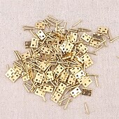 preiswerte Baumaterialien-50 Stück Mini-Scharniere aus reinem Kupfer, Retro-Messingscharniere mit 200 Stück Ersatzschrauben für Holzkisten, Schmuckkästchen, Schrank, DIY-Zubehör (10 x 8 mm/0,4 x 0,3 Zoll)