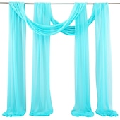 billige Vanntette gardiner-salvie grønn bryllup bue gardiner chiffon stoff draperi ren bakgrunn gardiner for fest seremoni bue scene dekorasjoner