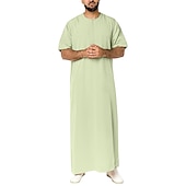 cheap Arabian Muslim-Men&#039;s Robe Thobe / Jubba Religious Saudi Arabic Arabian Muslim Ramadan Adults Leotard / Onesie