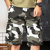economico Classico-Per uomo Pantaloncini cargo Pantaloncini mimetici Shorts Cerniera Multi-tasche Mimetico Comodità Indossabile Lunghezza al ginocchio Casuale Quotidiano Ferie Sport Moda Bianco Verde militare