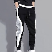 cheap Sweatpants-Men&#039;s Sweatpants Joggers Trousers Pocket Drawstring Color Block Comfort Casual Daily Holiday Sports Stylish Black Grey Micro-elastic
