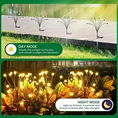 economico Luci paesaggistiche-2/4 confezioni luci lucciola solari impermeabili all&#039;aperto due modalità di luce persistente e lampeggiante 6/8/10 teste bianco caldo bianco multi colore